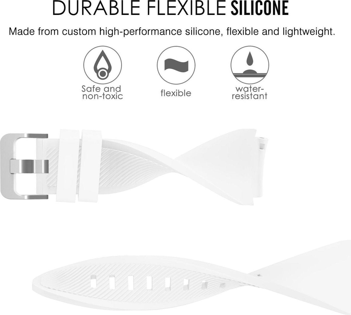 YONO Classic Bandje 22mm - Horlogebandje geschikt voor Samsung Galaxy Watch 46mm / 3 (45mm) / Gear s3 - Polar Vantage M2 / Grit X - Garmin Vivoactive 4 / Venu 2 - Huawei Watch GT 3 (pro) / 2 - Amazfit GTR - Wit