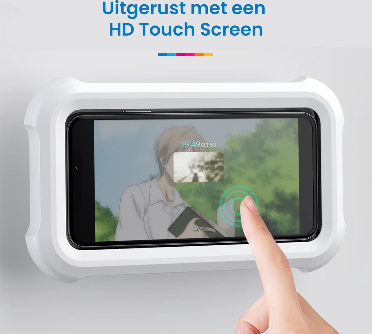 YONO Waterdichte Telefoonhouder Badkamer - Geschikt voor Douche en Bad - Waterproof Smartphone Houder - 360 Graden Roteerbaar - Wit