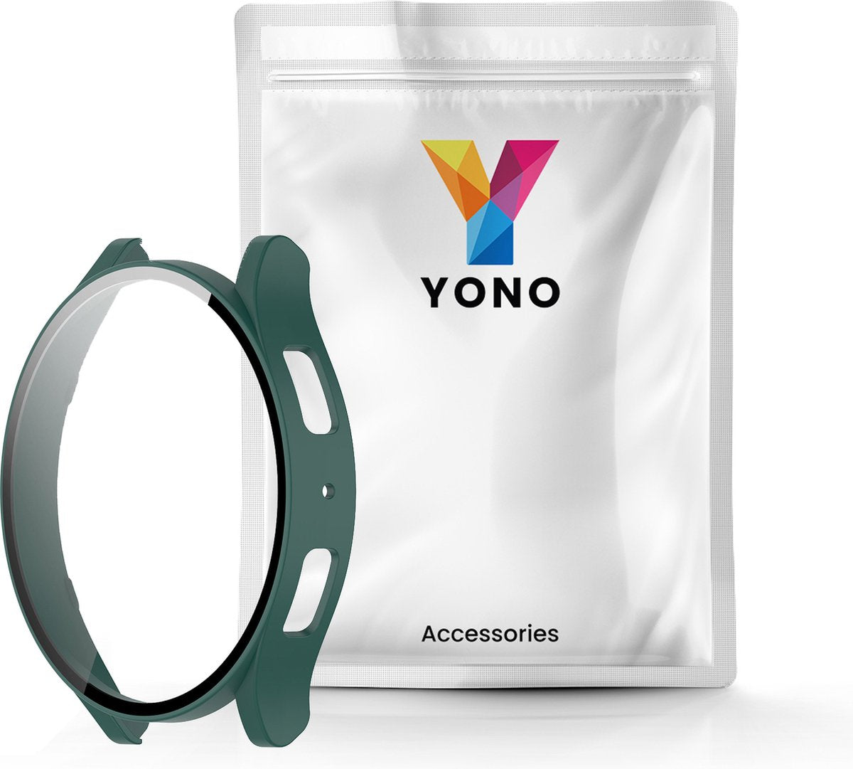 YONO Bumper geschikt voor Samsung Galaxy Watch 6 - 44mm - Screen Protector Hoesje - Full Cover Case - Donkergroen