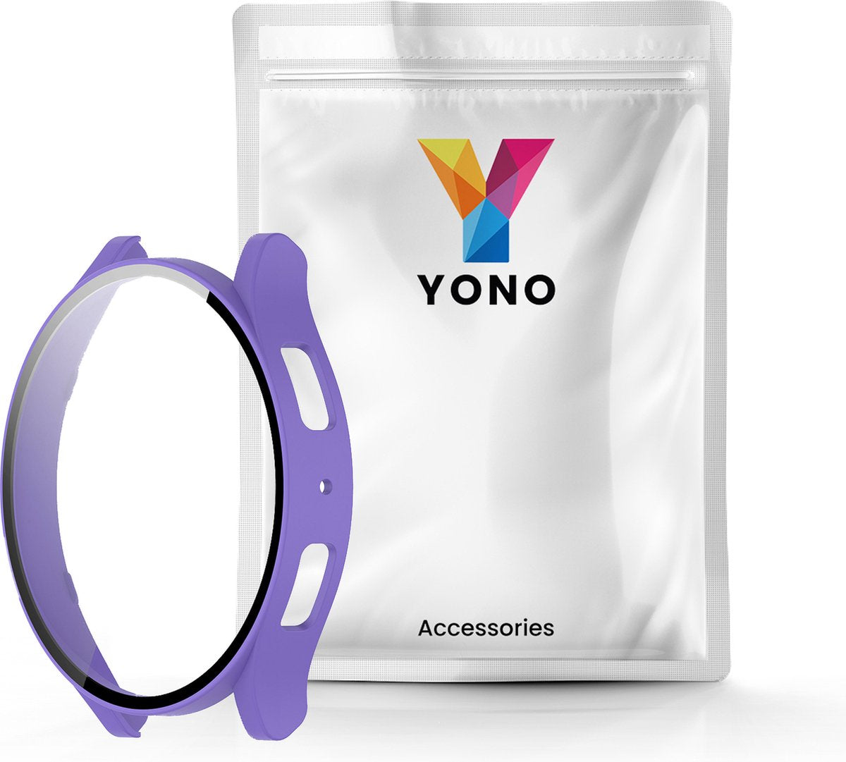 YONO Bumper geschikt voor Samsung Galaxy Watch 6 - 40mm - Screen Protector Hoesje - Full Cover Case - Lichtpaars