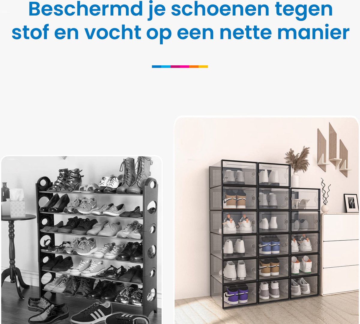 YONO Sneakerbox Set - Schoenen Opbergsysteem - Schoenenbox Organizer - Schoenenrek met Deur - Transparant - 12 Stuks