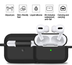 YONO Siliconen Hoesje geschikt voor Apple Airpods Pro 1 / 2 - Met Clip – Zwart