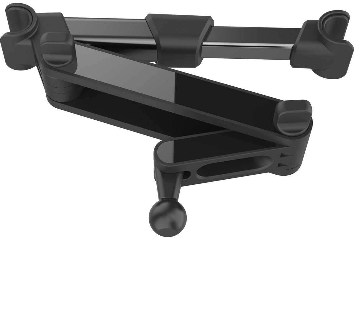 YONO Tablet Houder Auto met Uitklapbare Nek Universeel - Hoofdsteun - Geschikt voor Tablet, Telefoon en Game Console - Zwart Uitklapbaar