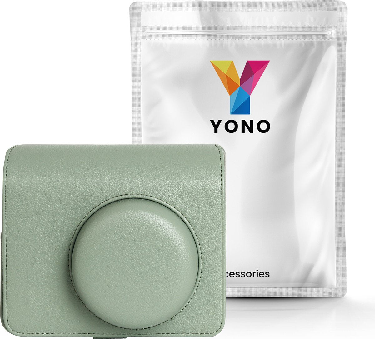 YONO Case geschikt voor Fujifilm Instax Wide 400 - Bescherm Hoes met Draagriem - Salie Groen