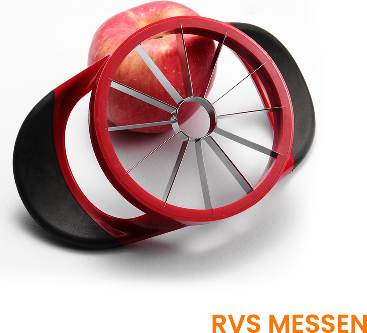 YONO Appelsnijder 12 Partjes - RVS Appeldeler - Appelboor – Rood