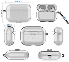 YONO Siliconen Hoesje geschikt voor Apple Airpods Pro 1 / 2 - Met Clip - Transparant