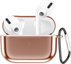 YONO Hoesje geschikt voor Airpods Pro 1/2 – Metallic Soft Case – Rose Goud