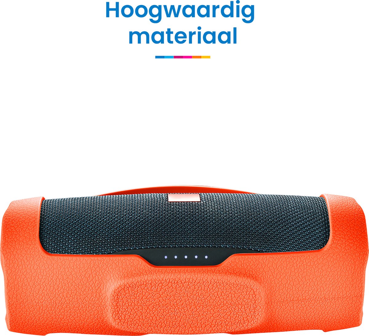 YONO Siliconen Hoes geschikt voor JBL Charge Essential 2 - Case met Draagriem en Handvat - Beschermhoes - Oranje
