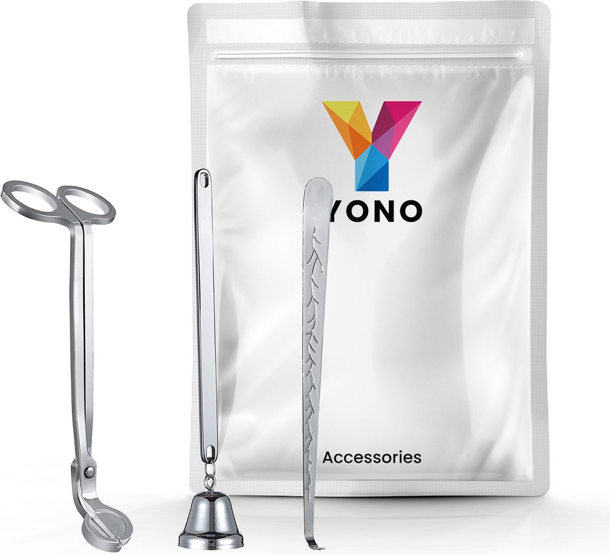 YONO Kaarsendover Set - Candle Snuffer / Wick Trimmer / Dipper - Kaars Dover Waxinelichtjes Accessoires - Zilver