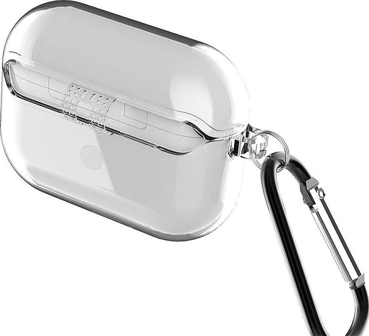 YONO Siliconen Hoesje geschikt voor Apple Airpods Pro 1 / 2 - Met Clip - Transparant