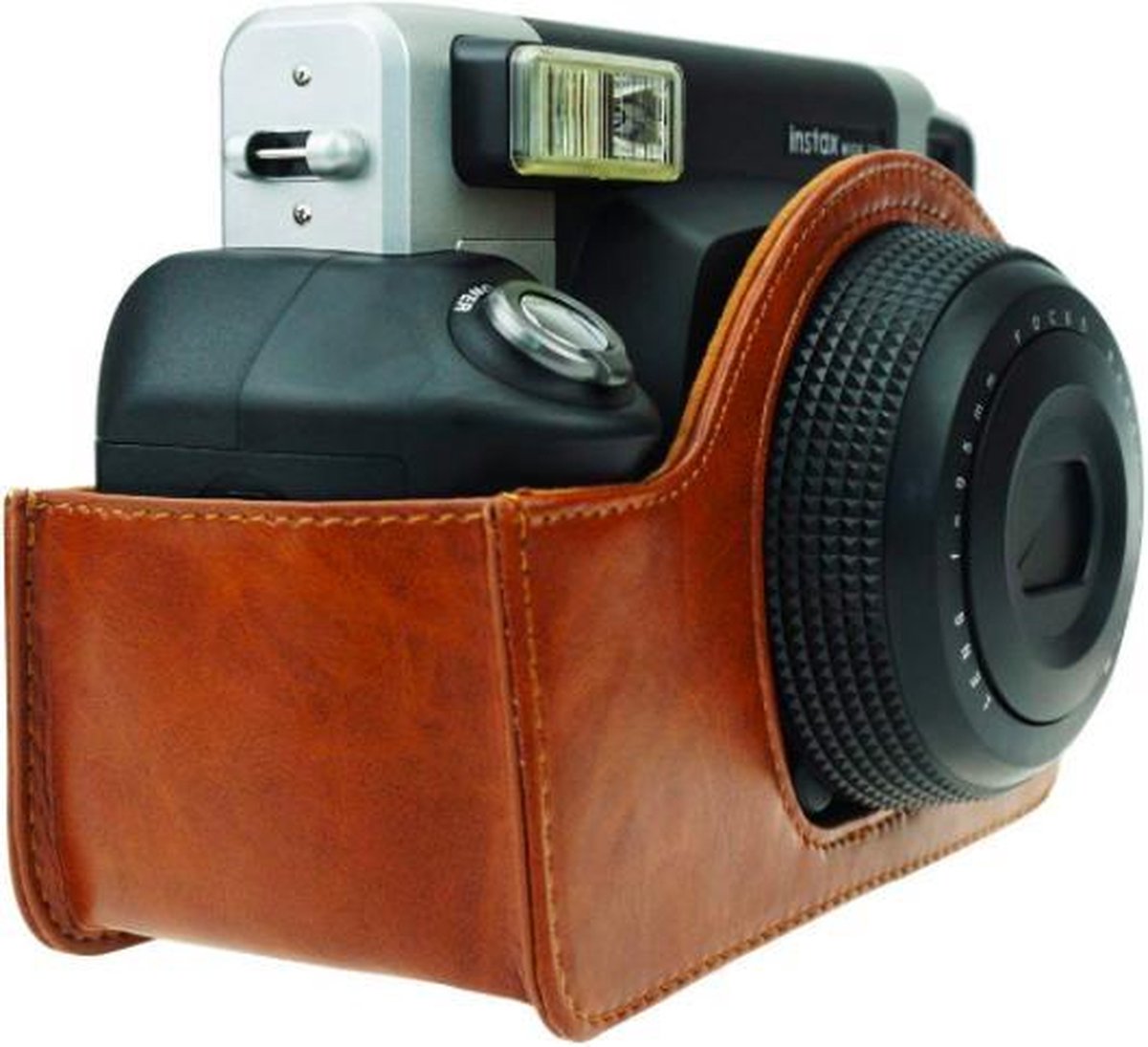 YONO Vintage Hoesje geschikt voor Fujifilm Instax Wide 300 - Case met Draagriem – Bruin