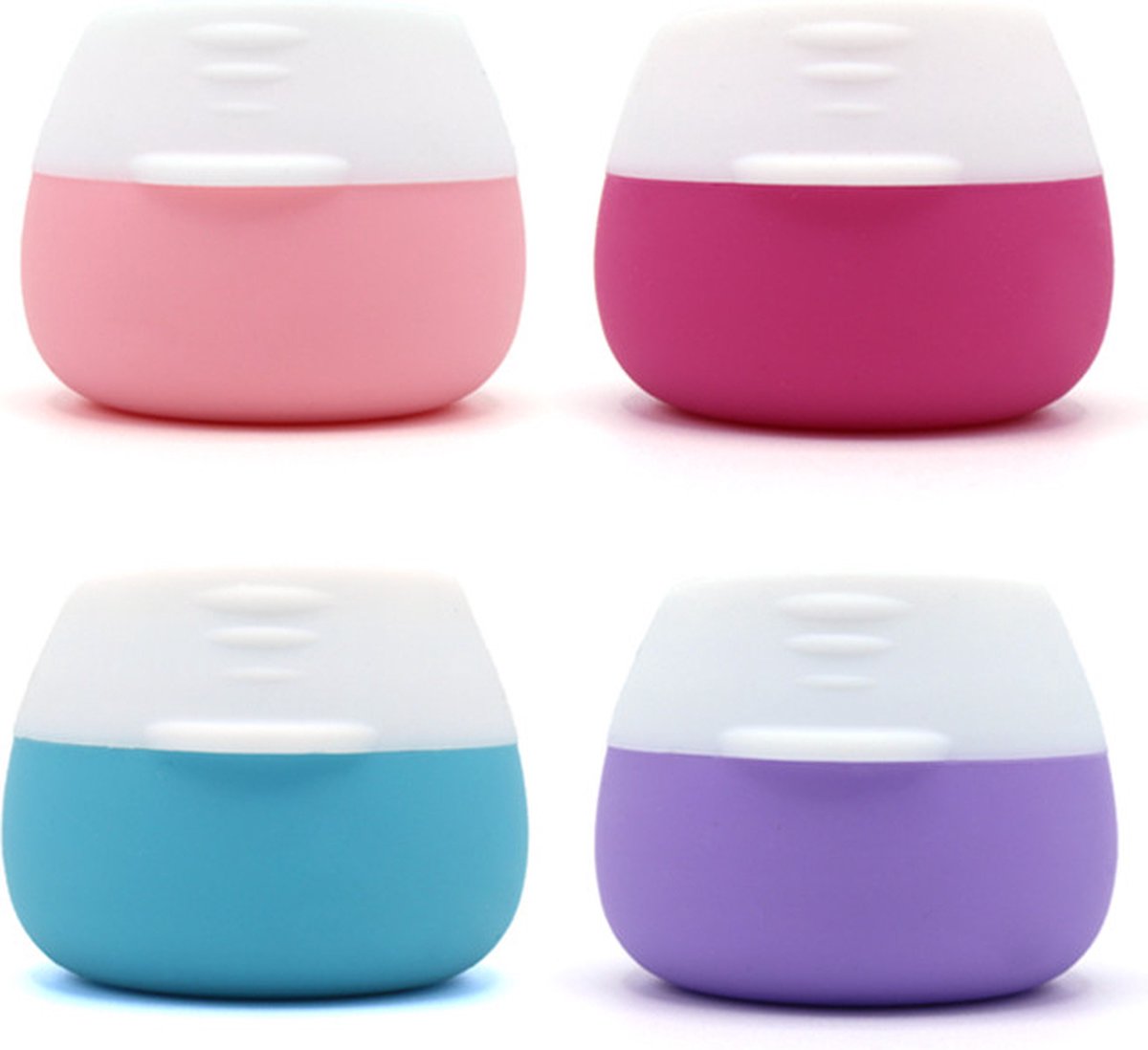 YONO Reis Cosmetica Potjes - Lege Potjes met Deksel - Zalfpotjes - Siliconen Reisflesjes Set Handbagage - Reisflacons Navulbaar - 4 stuks - 10 ML