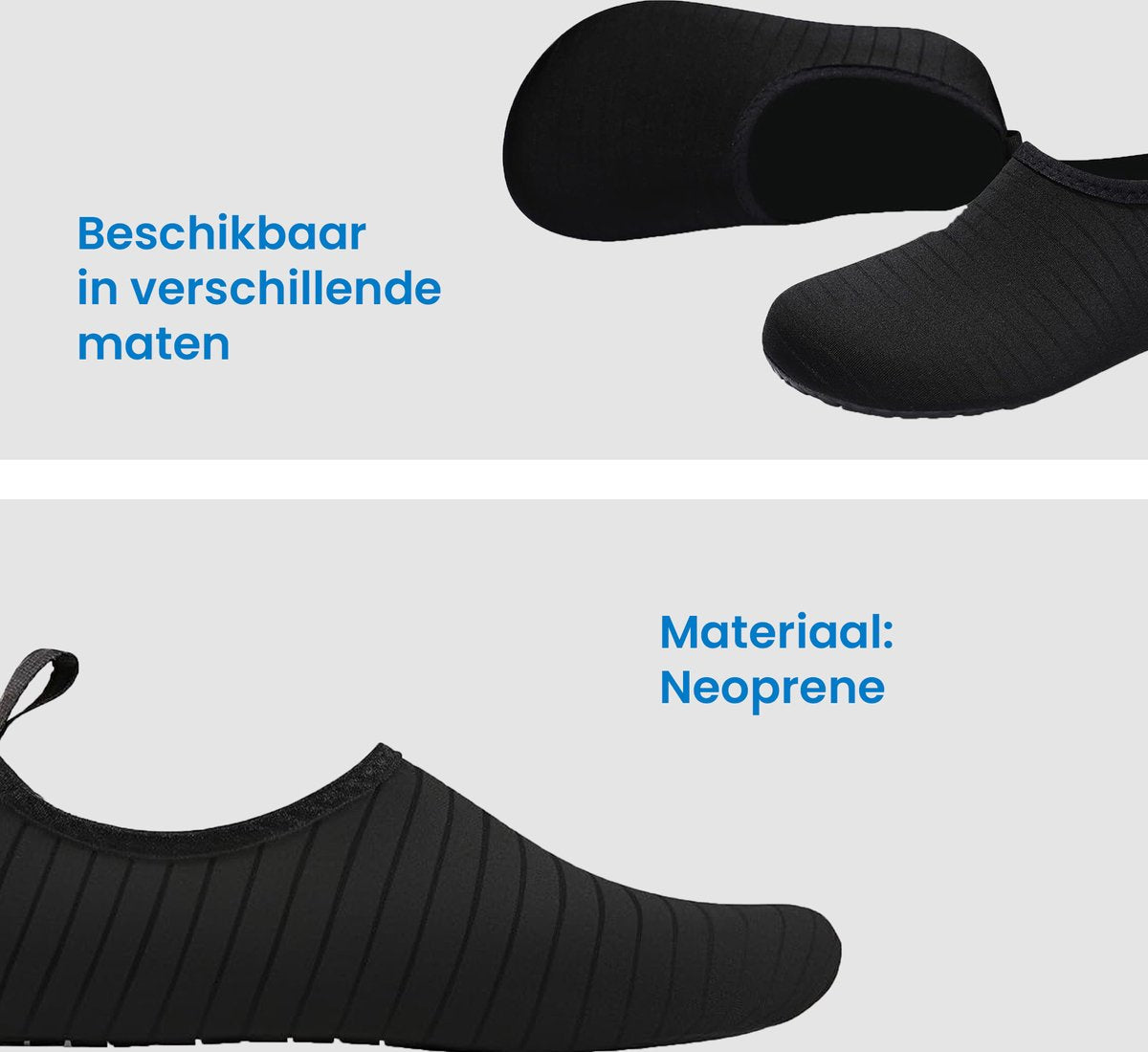 YONO Waterschoenen voor Volwassenen - Anti-Slip Zwemschoenen Dames en Heren - Zwart - Maat 44-45