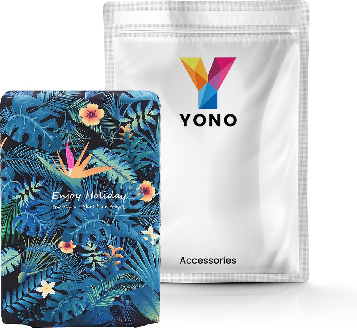 YONO Kofferhoes Elastisch - Wasbare Koffer Beschermhoes - M - Tropical Blue