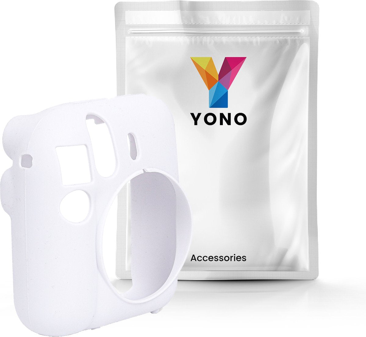YONO Siliconen Hoesje geschikt voor Fujifilm Instax Mini 12 - Skin Case - Klei Wit