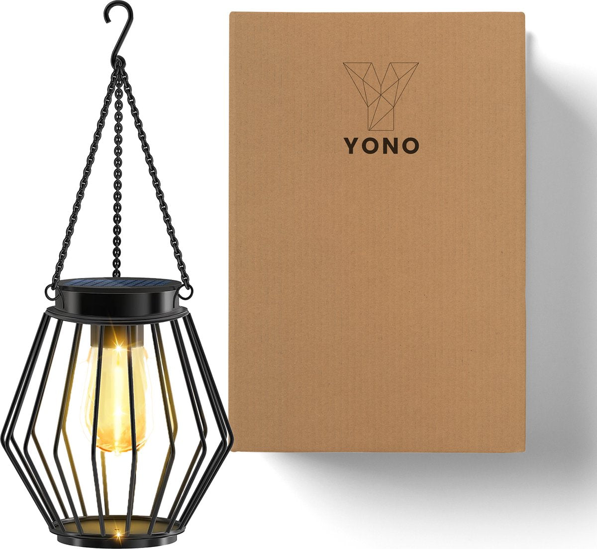 YONO Solar Lantaarn voor Buiten - Tuinverlichting op Zonne Energie - Tuin Lamp Lantaarn Hangend - Warm Wit - 1 Stuk