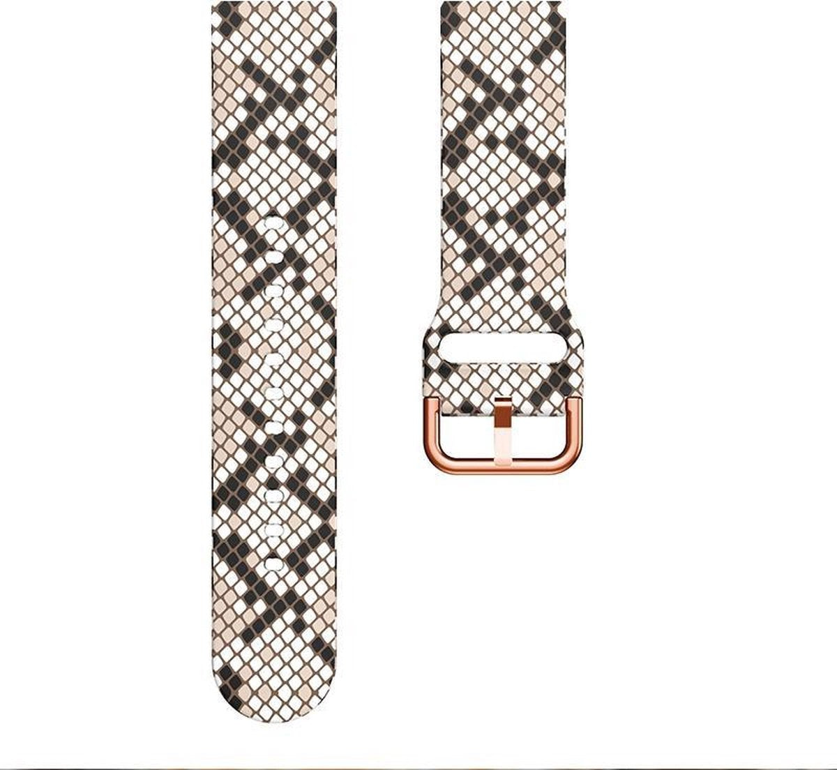 YONO Siliconen Special Bandje 20mm - Horlogebandje geschikt voor Samsung Galaxy Watch 7 / 6 / 5 / Pro / 4 / 3 / Active 2 - Polar Ignite / Unite – Huawei - Snake