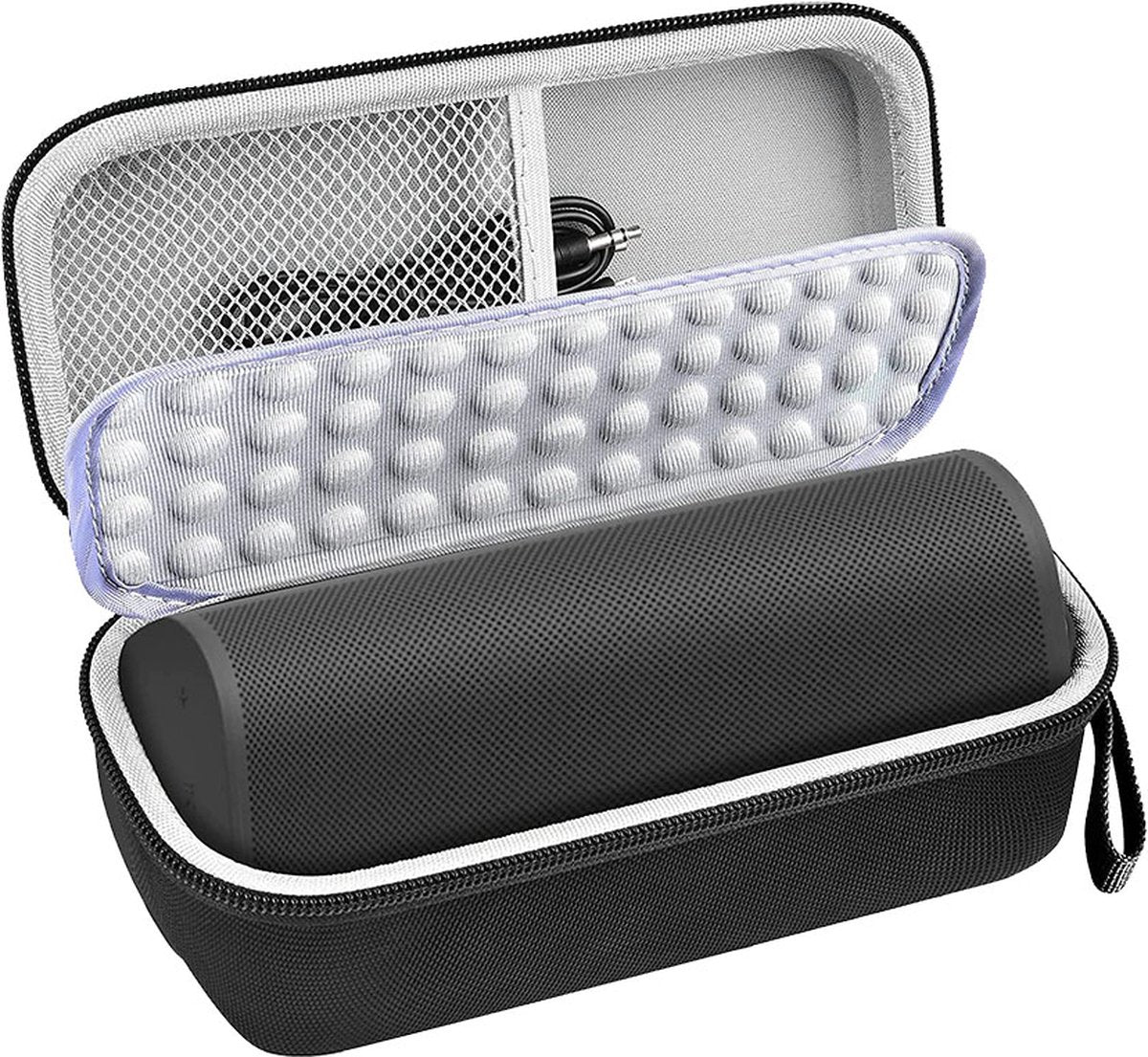 YONO Hoes geschikt voor Sonos Roam - Case Beschermhoes met Accessoires Vak - Zwart