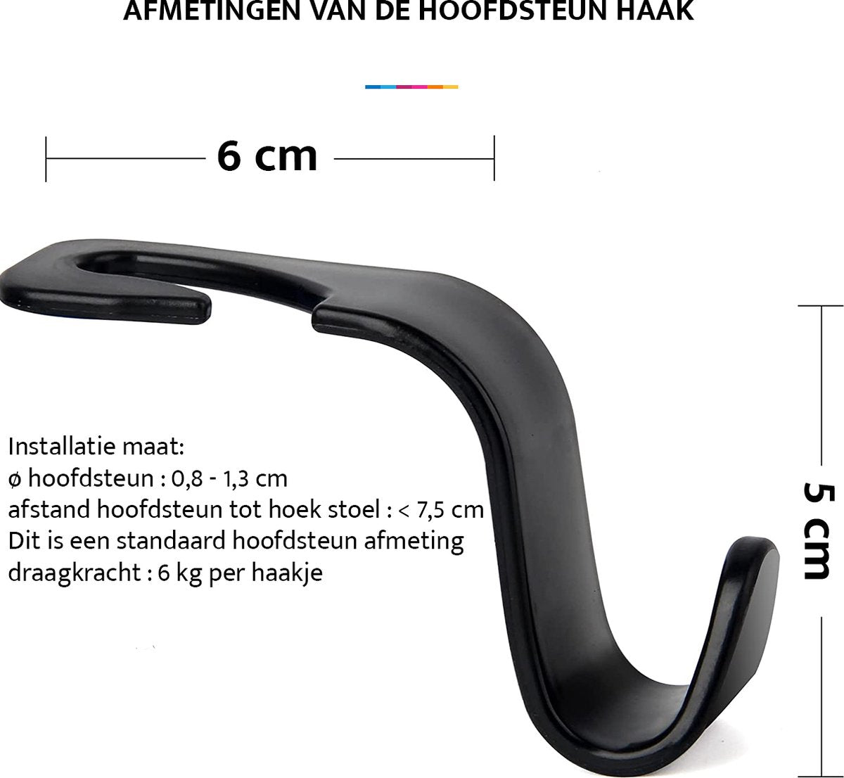 YONO Hoofdsteun Haakjes - Auto Organizer Haken - Autostoel Hangers - Haak - Tashanger - 4-Pack