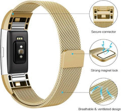YONO Milanees Bandje Goud voor Fitbit Charge 2 - Vervangende RVS Armband met Magneetsluiting – Large