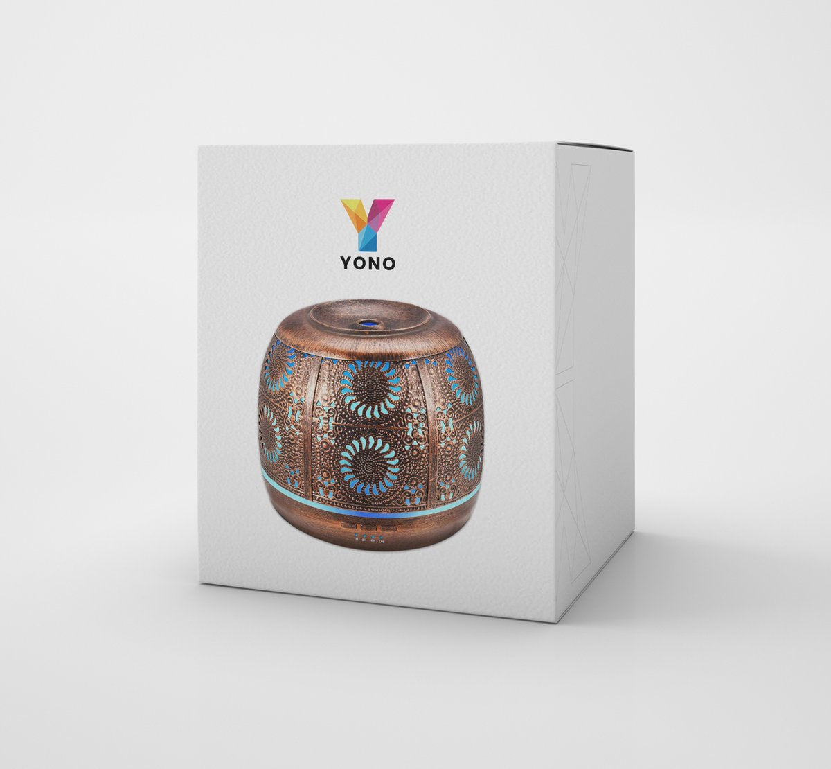 YONO Aroma Diffuser met LED verlichting - Verstuiver voor Etherische Olie - Geurverspreider - Vernevelaar - Brons Metaal - 500ML