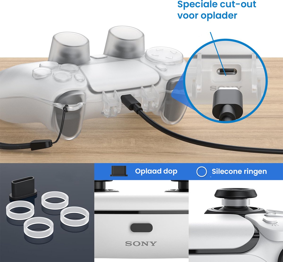 YONO Slim Case geschikt voor Playstation 5 Controller - Bescherming Hoesje PS5 - Transparant