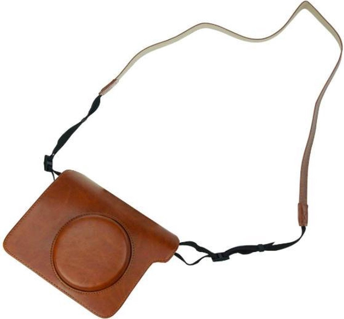 YONO Vintage Hoesje geschikt voor Fujifilm Instax Wide 300 - Case met Draagriem – Bruin