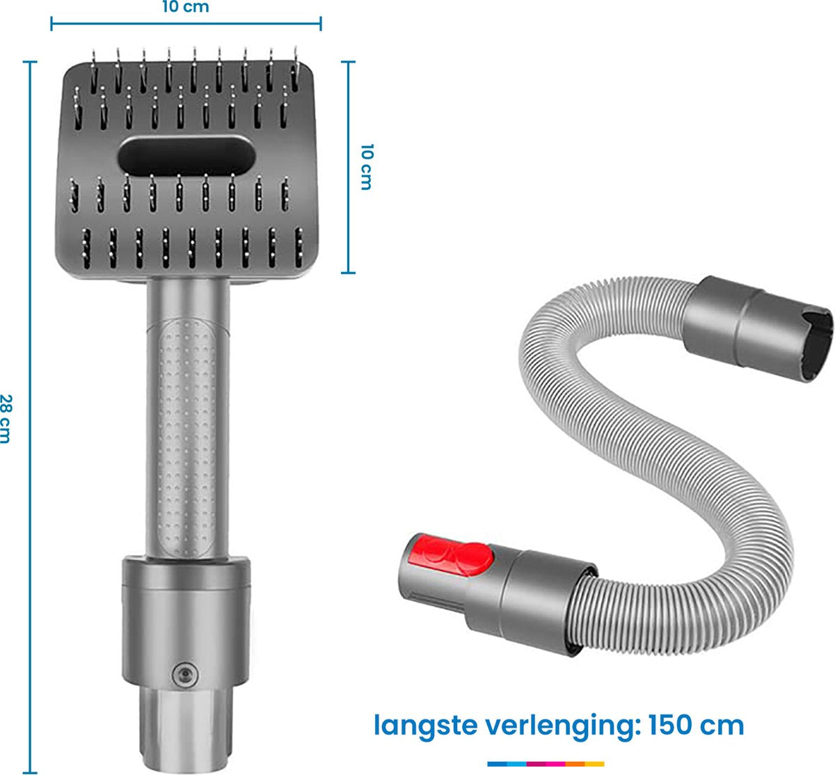 YONO Groom Tool met Slang geschikt voor Dyson V15 / V11 / V10 / V8 / V7 - Opzetstuk Haarborstel