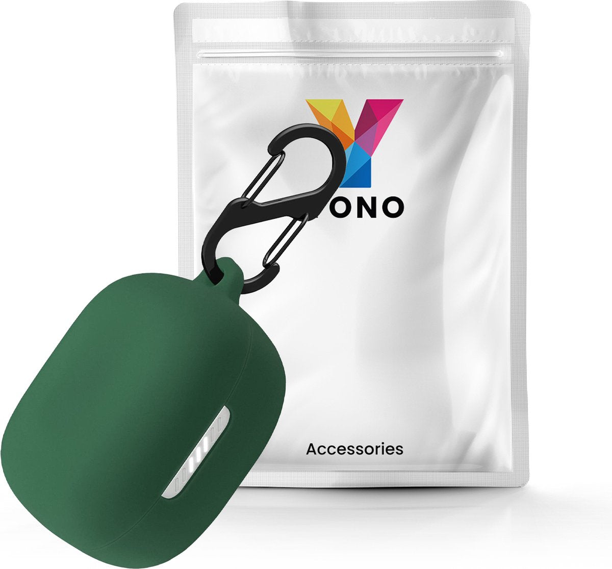 YONO Soft Case geschikt voor JBL Live Pro 2 TWS - Hoesje met Clip - Donkergroen