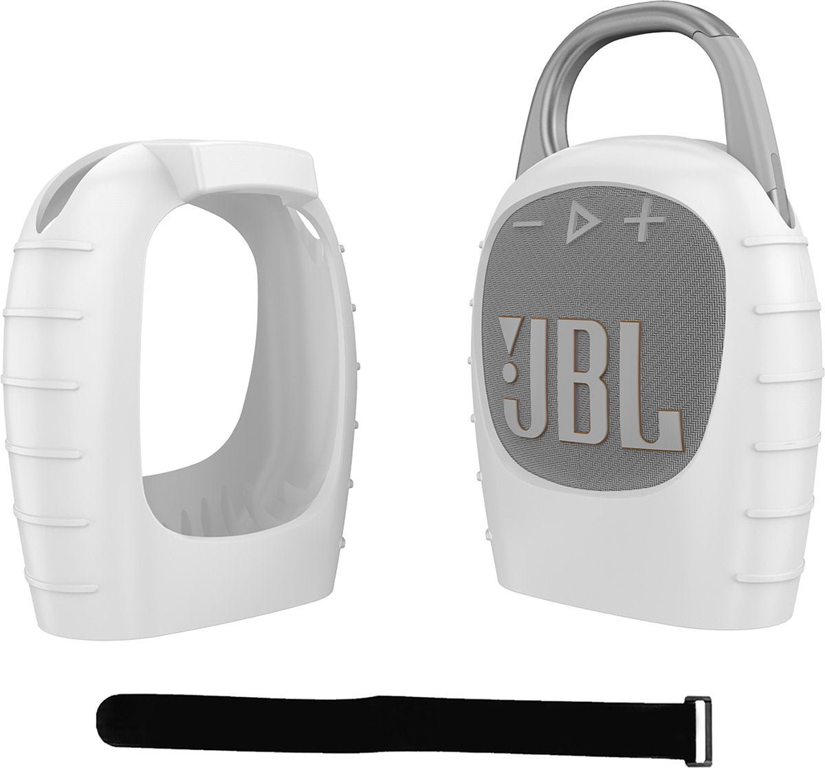 YONO Premium Case geschikt voor JBL Clip 5 - Siliconen Hoesje - Wit