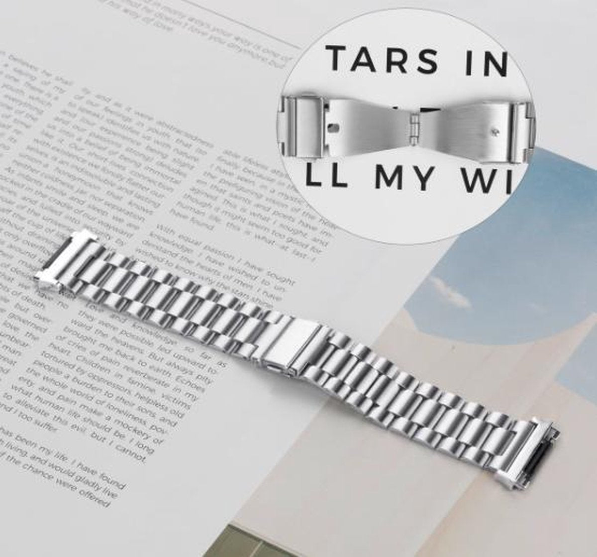 Luxe Metalen Armband geschikt voor FitBit Ionic – Schakel Bandje Zilver