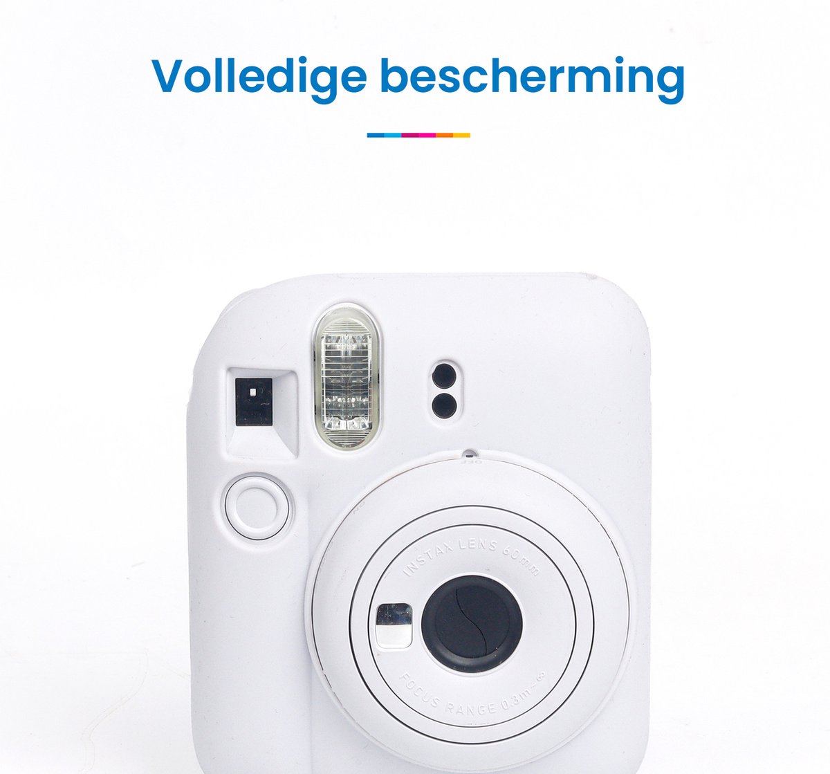 YONO Siliconen Hoesje geschikt voor Fujifilm Instax Mini 12 - Skin Case - Klei Wit