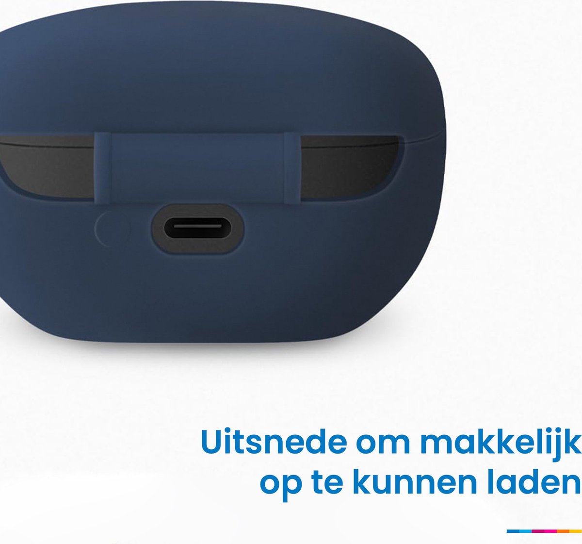 YONO Soft Case geschikt voor Sony WF-1000XM5 - Hoesje met Clip - Donkerblauw