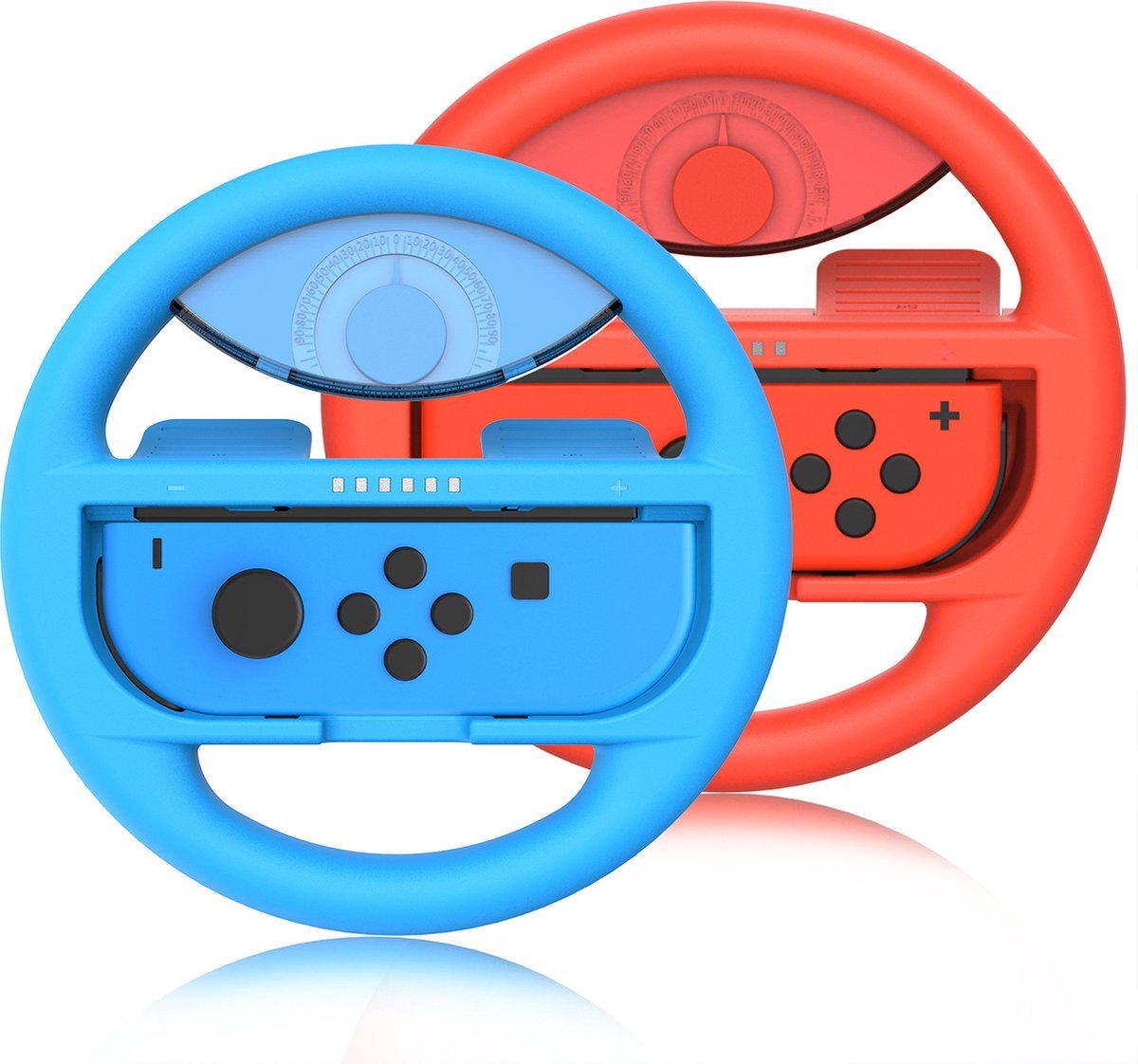 YONO Accessoires Grip Set geschikt voor Nintendo Switch Joy Con - Stuur en Controller Houder - Rood en Blauw