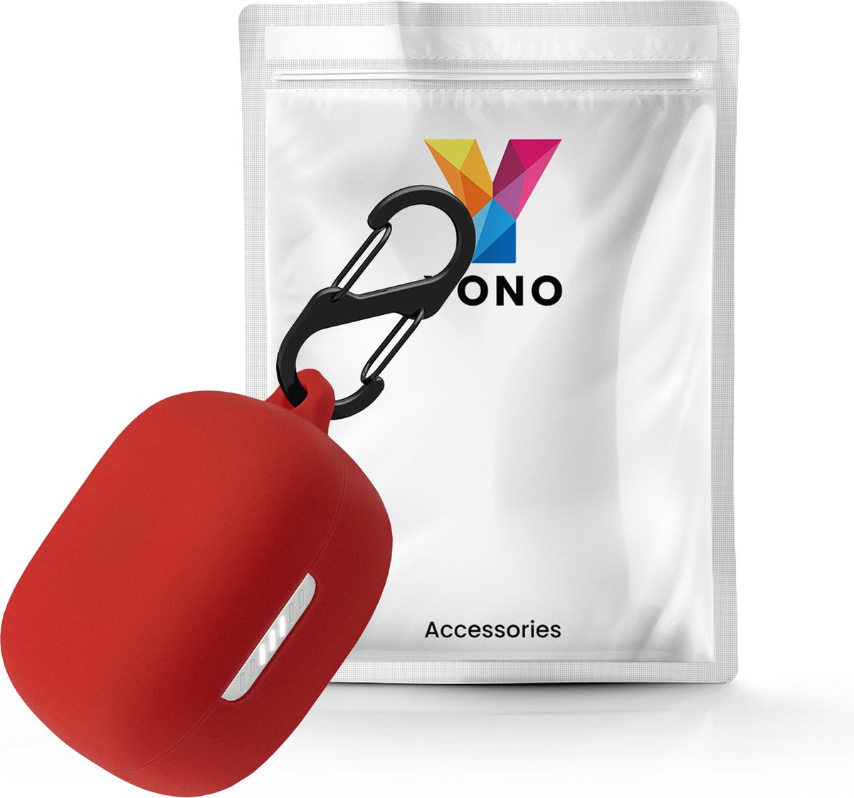 YONO Soft Case geschikt voor JBL Live Pro 2 TWS - Hoesje met Clip - Rood