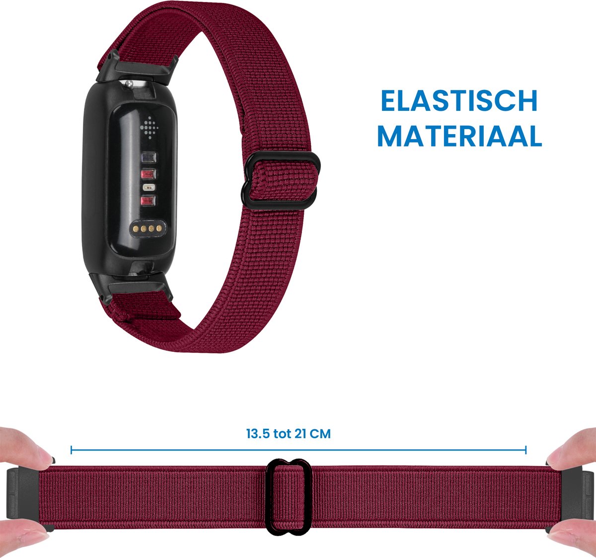 YONO Nylon Stretch Bandje geschikt voor Fitbit Inspire 3 - Bordeauxrood