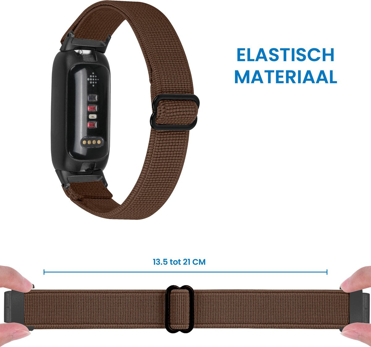 YONO Nylon Stretch Bandje geschikt voor Fitbit Inspire 3 - Bruin