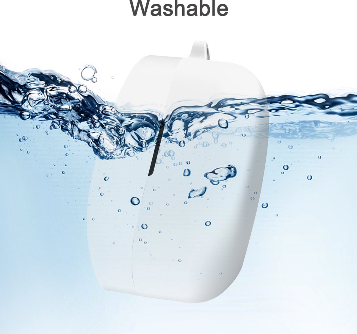 YONO Hoesje geschikt voor Sony WF-1000XM4 - Siliconen Case met Clip - Wit