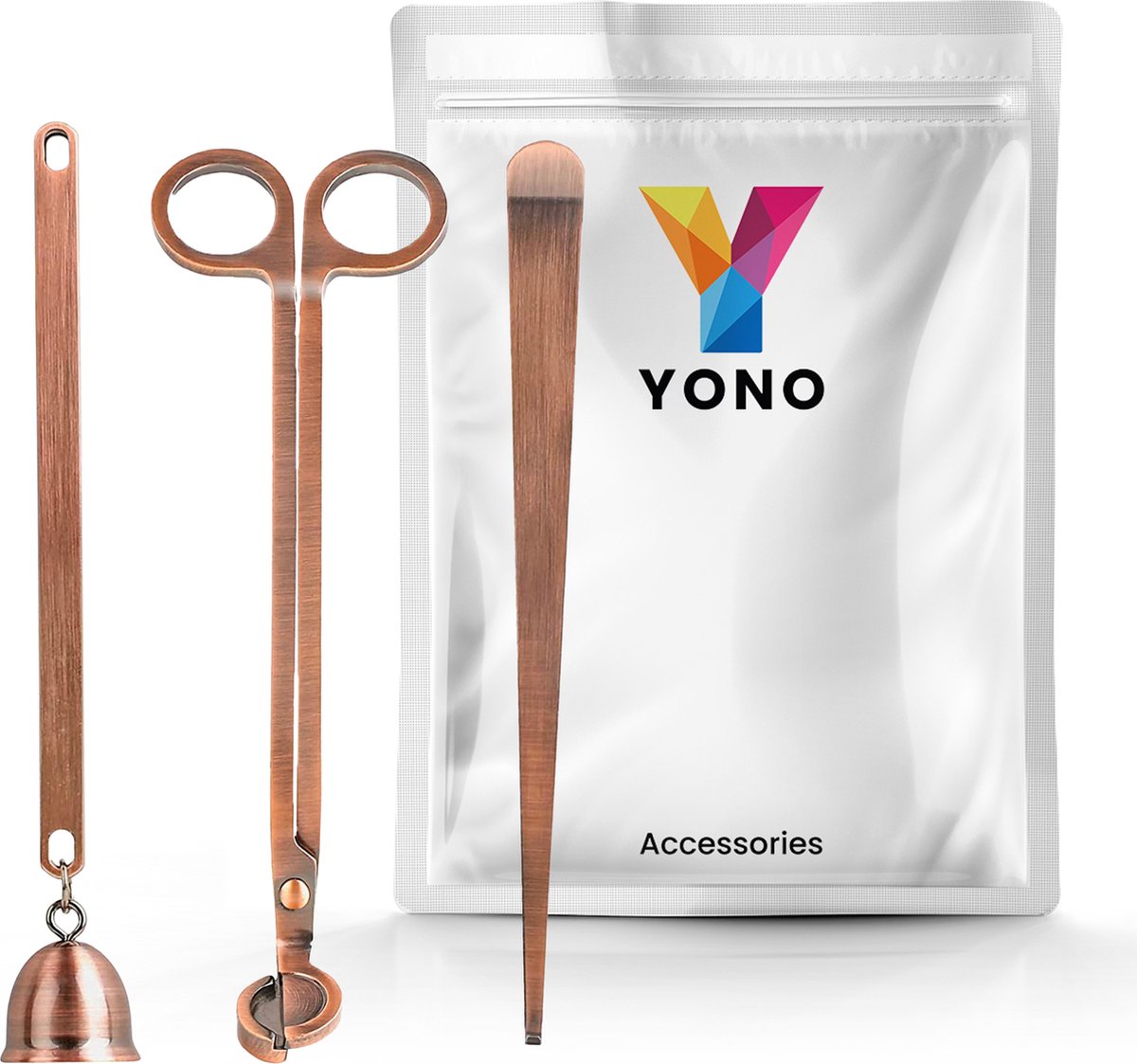 YONO Kaarsendover Set - Candle Snuffer / Wick Trimmer / Dipper - Kaars Dover Waxinelichtjes Accessoires - Bronze