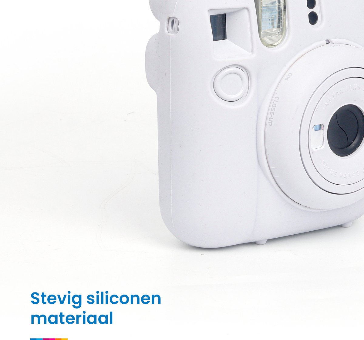 YONO Siliconen Hoesje geschikt voor Fujifilm Instax Mini 12 - Skin Case - Klei Wit