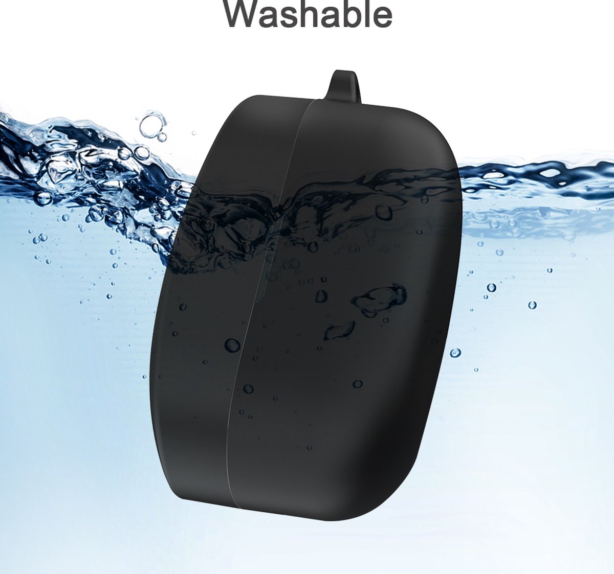 YONO Hoesje geschikt voor Sony WF-1000XM4 - Siliconen Case met Clip - Zwart