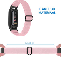 YONO Nylon Stretch Bandje geschikt voor Fitbit Inspire 3 - Roze
