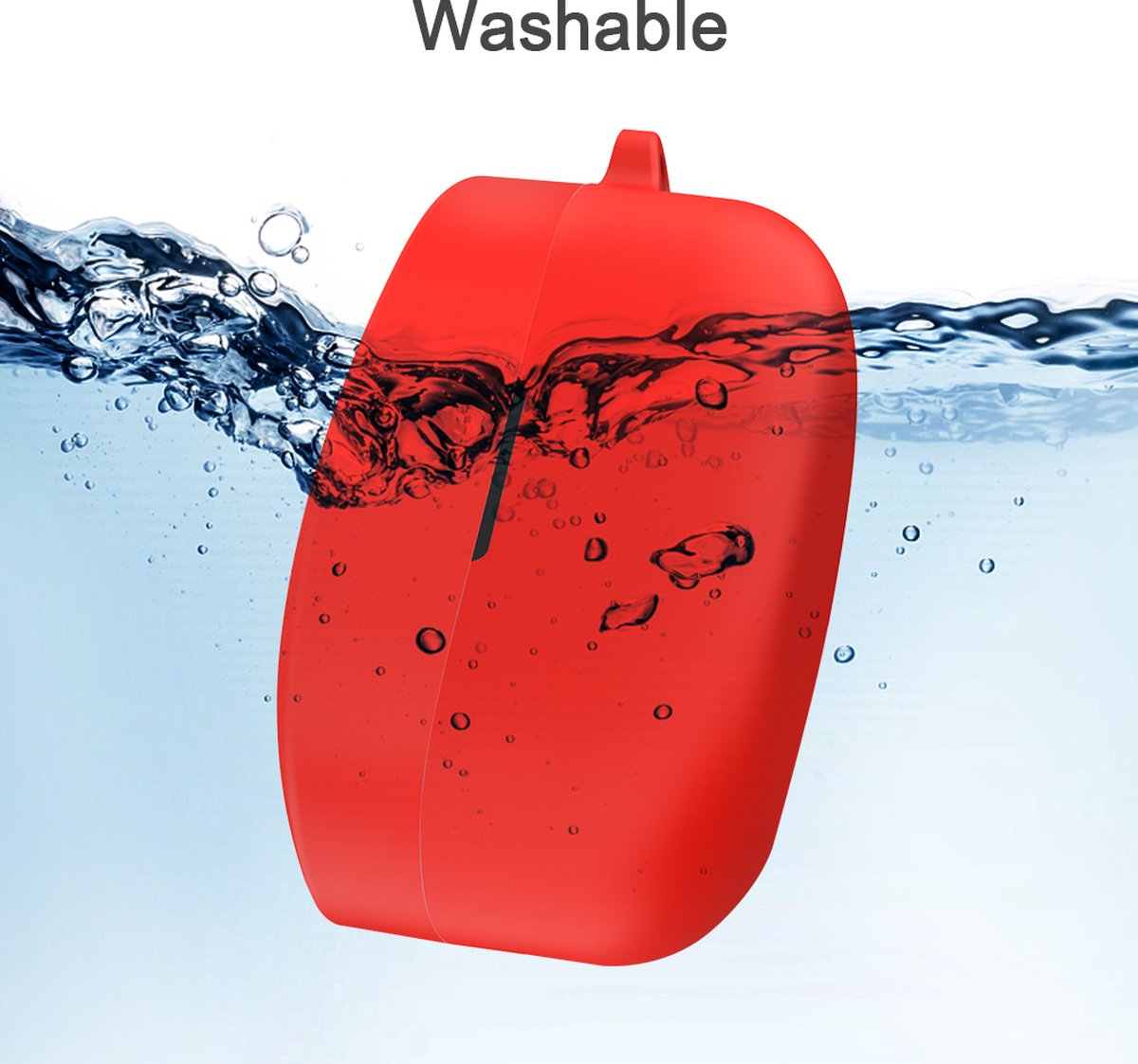 YONO Hoesje geschikt voor Sony WF-1000XM4 - Siliconen Case met Clip - Rood