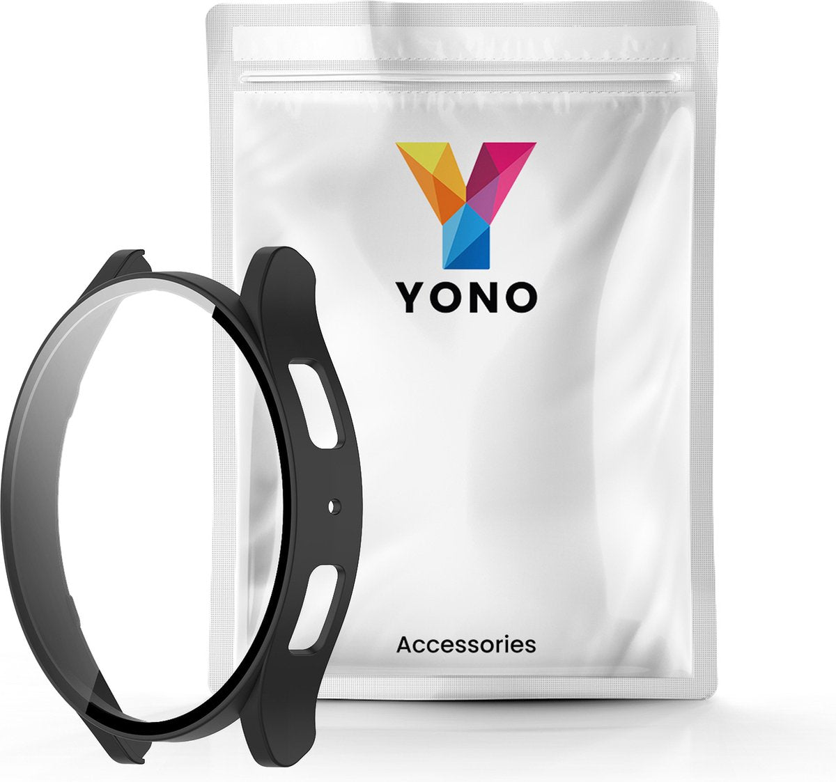 YONO Bumper geschikt voor Samsung Galaxy Watch 6 - 44mm - Screen Protector Hoesje - Full Cover Case - Zwart