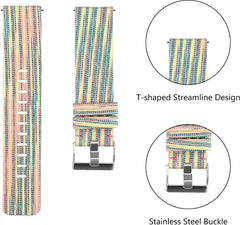 YONO Como Nylon Bandje geschikt voor Fitbit Versa 3 / Sense - Regenboog - Small