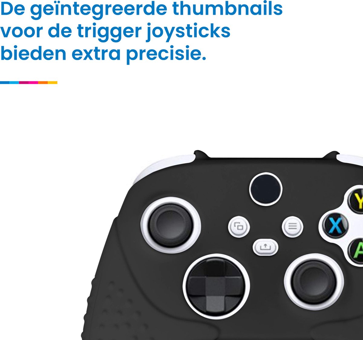 YONO Grip Skin geschikt voor Xbox Controller - Siliconen Hoesje - Case met Thumbnails voor Trigger Joystick - Zwart