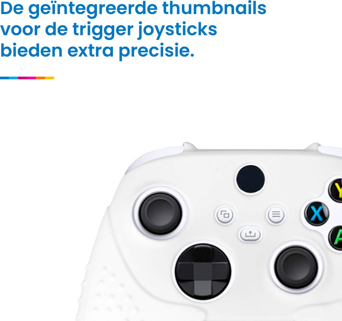 YONO Grip Skin geschikt voor Xbox Controller - Siliconen Hoesje - Case met Thumbnails voor Trigger Joystick - Wit