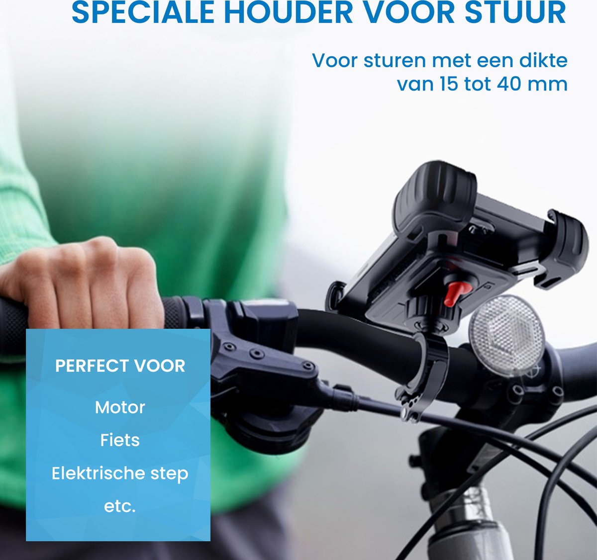 YONO Luxe Telefoonhouder Universeel - GSM Houder Fiets - Motor - Scooter - Mountainbike - Ebike - Fietshouder voor Smartphones - 360 Graden Rotatie – Zwart