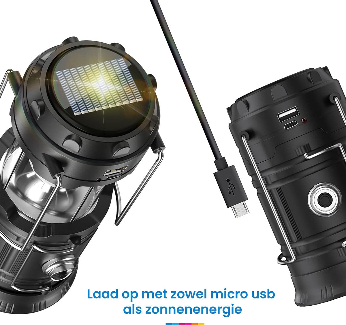 YONO LED Lantaarn Oplaadbaar - Camping Lamp - Kampeerlamp - Tentlamp - Windlicht - 2 Stuks