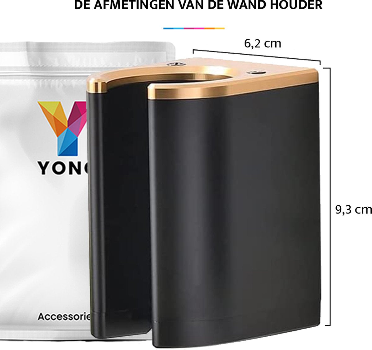 YONO Wand Houder geschikt voor Dyson Airwrap - Muur Bevestiging - Wall Mount - Zwart / Goud